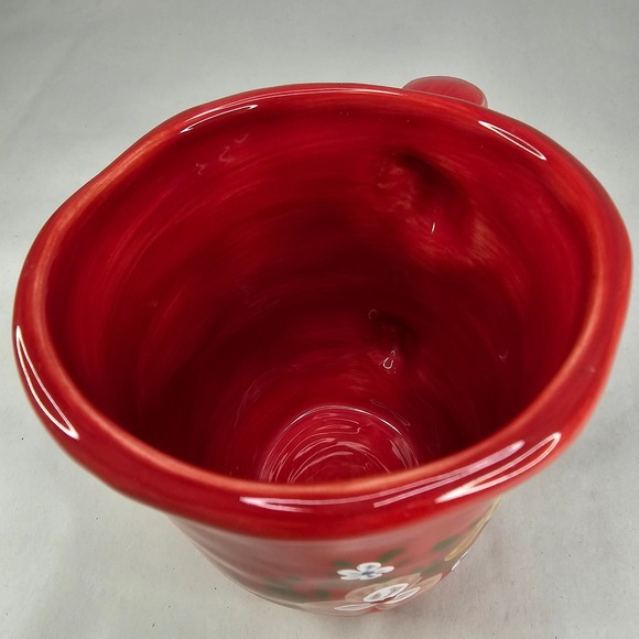 Espana Lifestyle Pasha Handcrafted‎ Red Floral Mug Microwaveable Dishwasher Safe - Picture 8 of 9